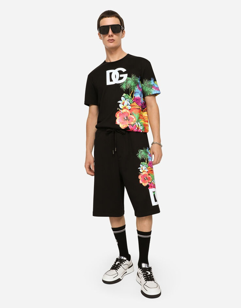 Jersey jogging shorts with Hawaiian DG logo 3