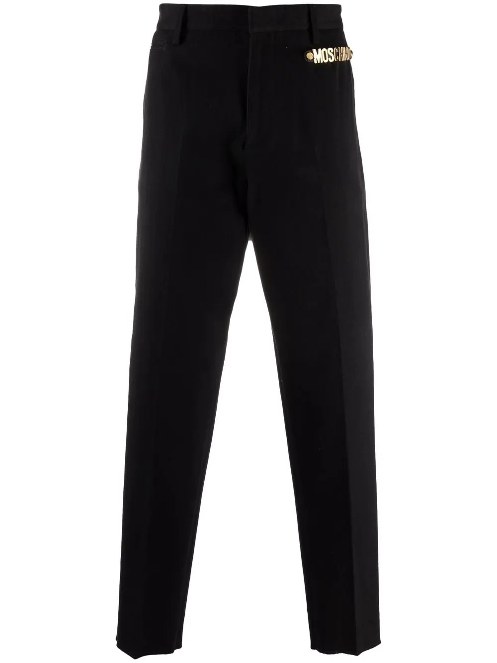 logo-plaque straight-leg trousers - 1