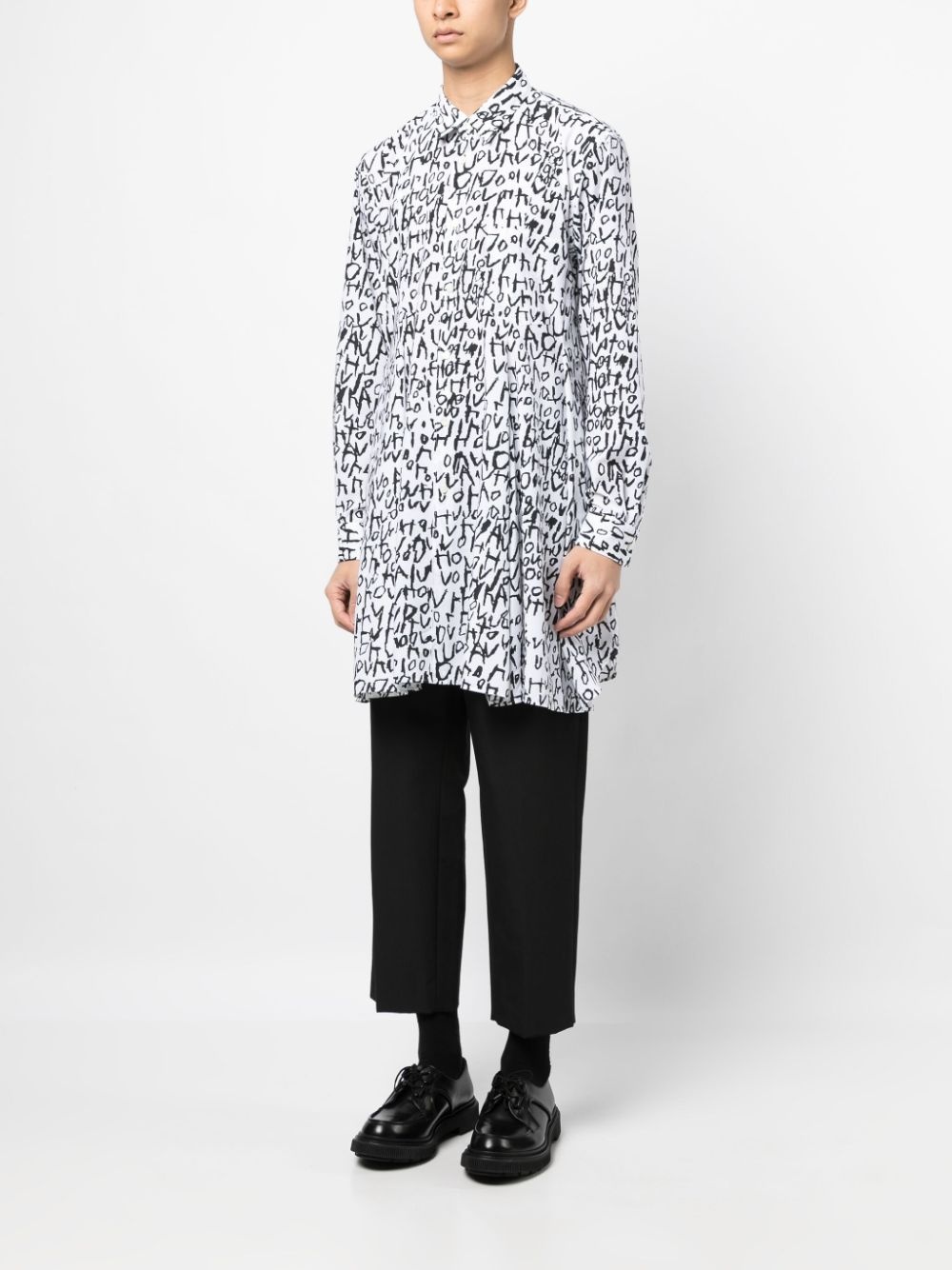 graphic-print classic-collar shirt - 3