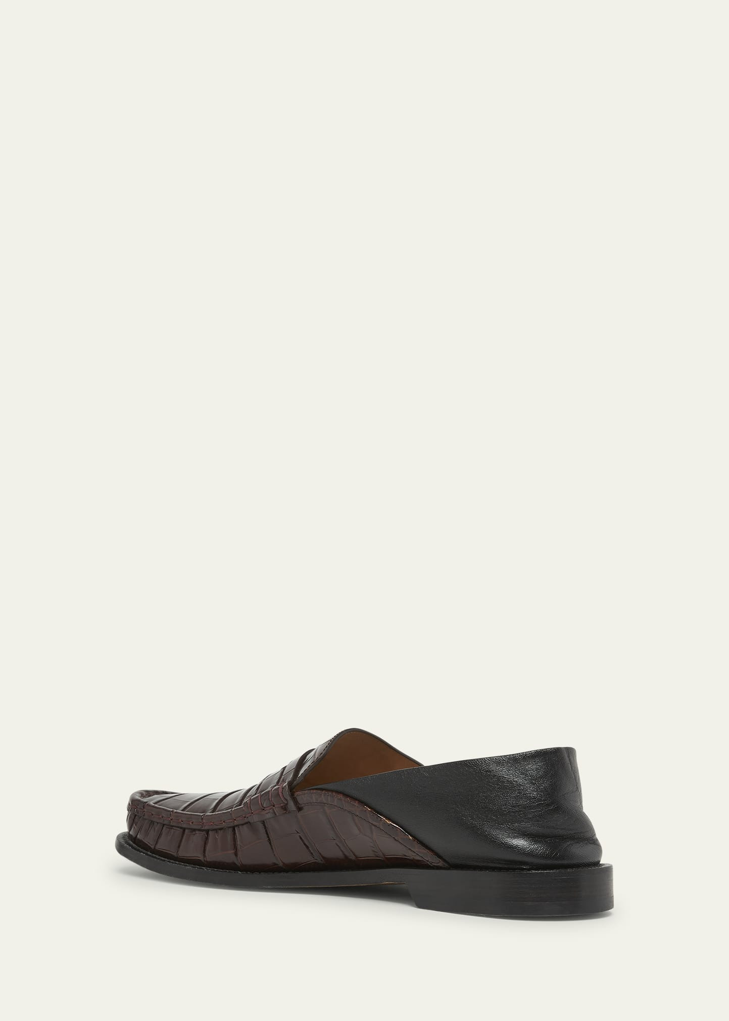 Men's Campo Croc-Effect Collapsible-Back Loafers - 4