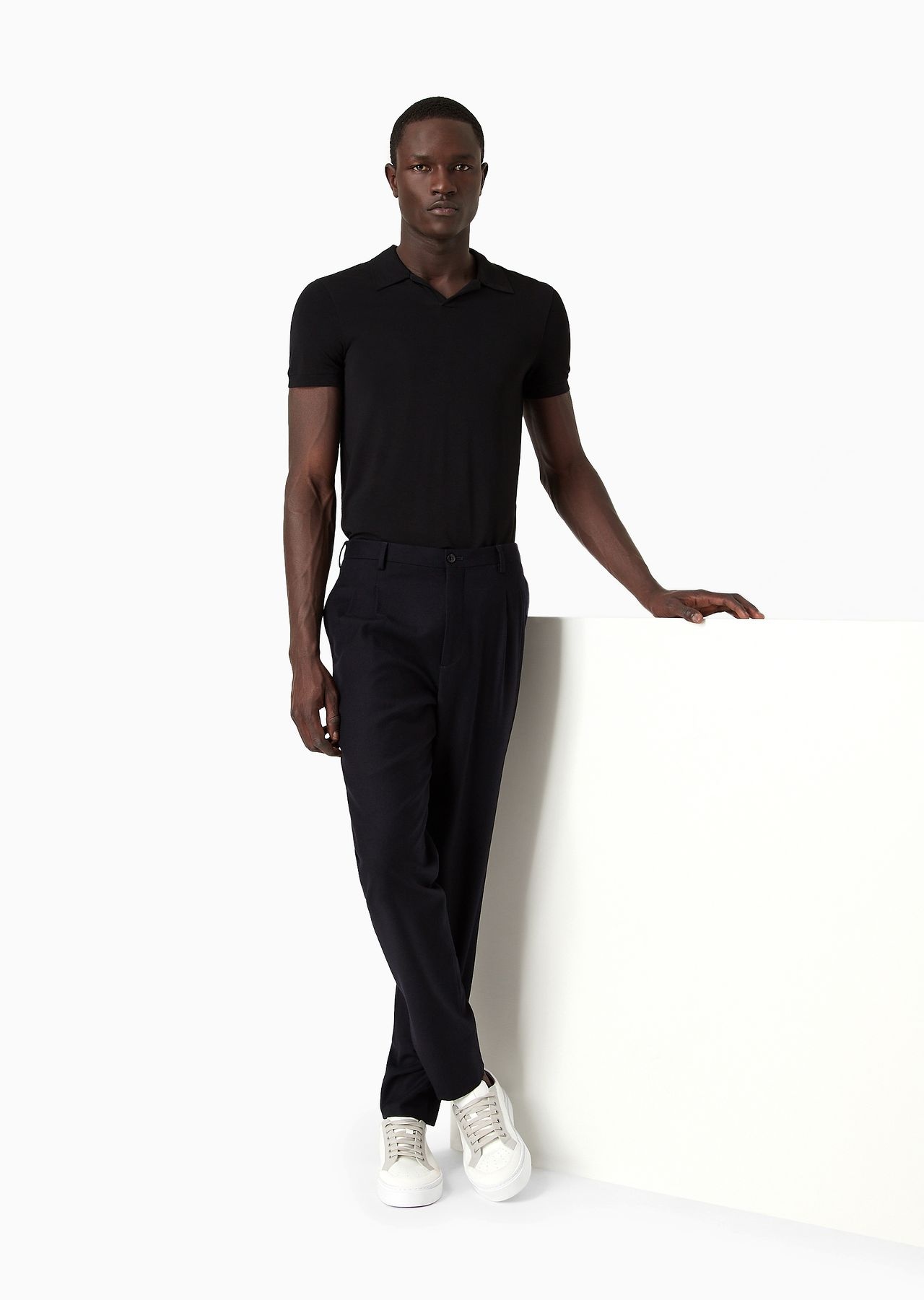 Stretch viscose jersey short-sleeved polo shirt - 6