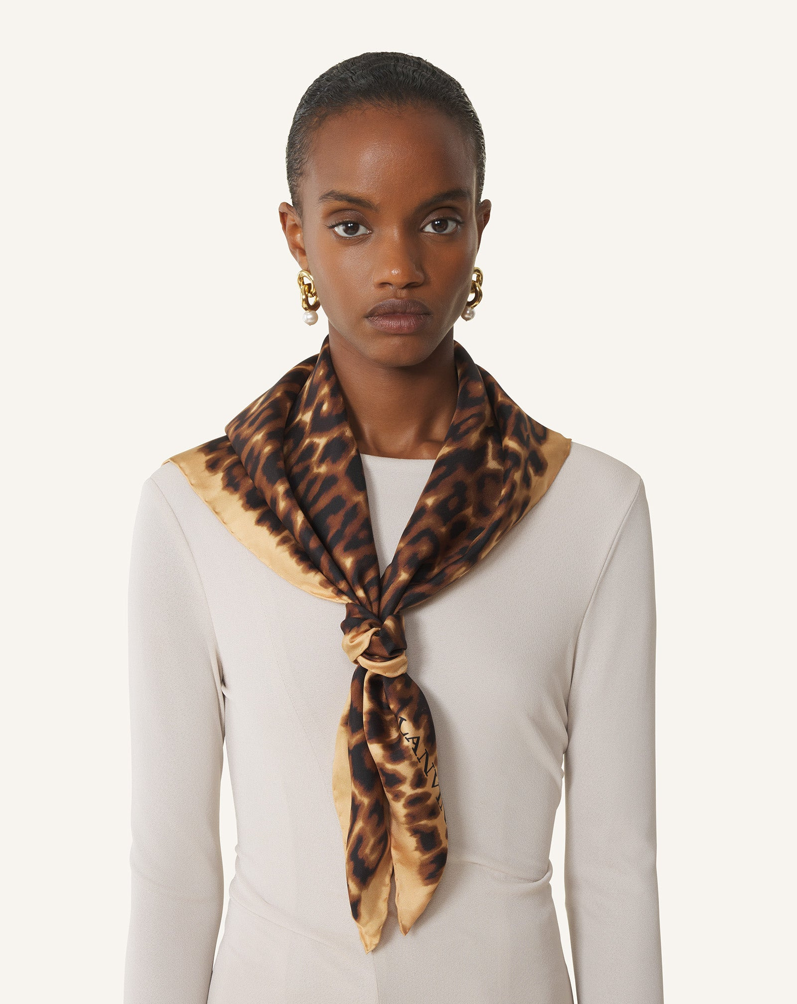 LEOPARD PRINT SILK SCARF - 3