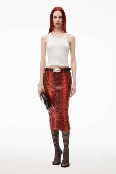 Alexander Wang leather pencil skirt in "snakeskin" outlook