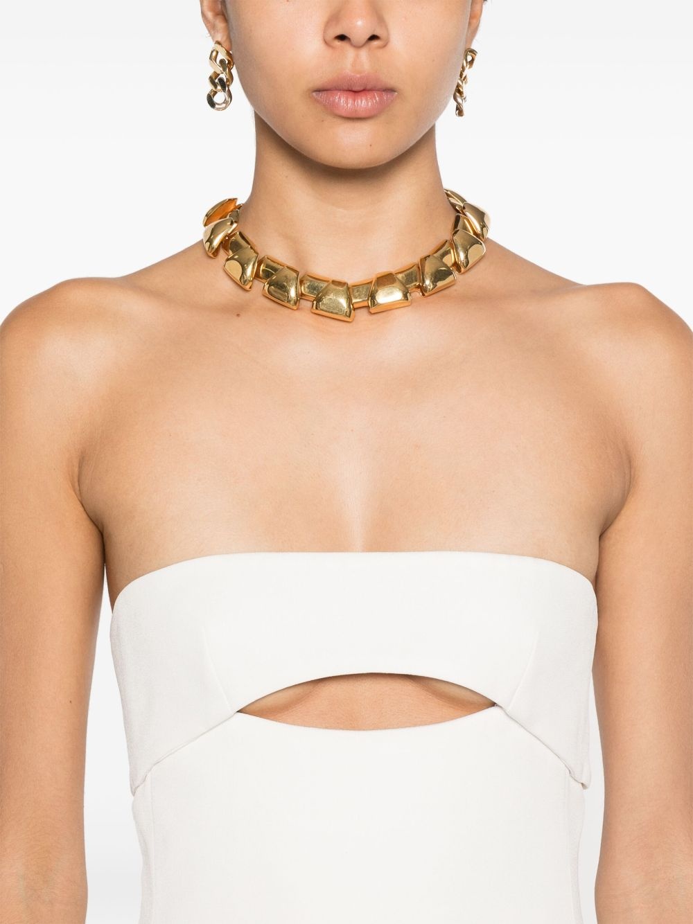 cut-out bodycon silk dress - 5