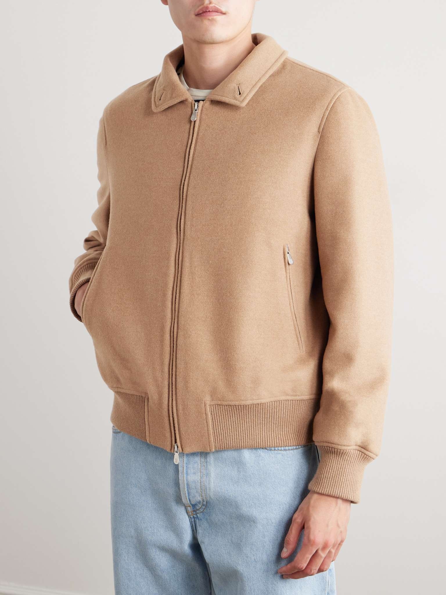 Faux Shearling-Trimmed Cashmere Bomber Jacket - 4