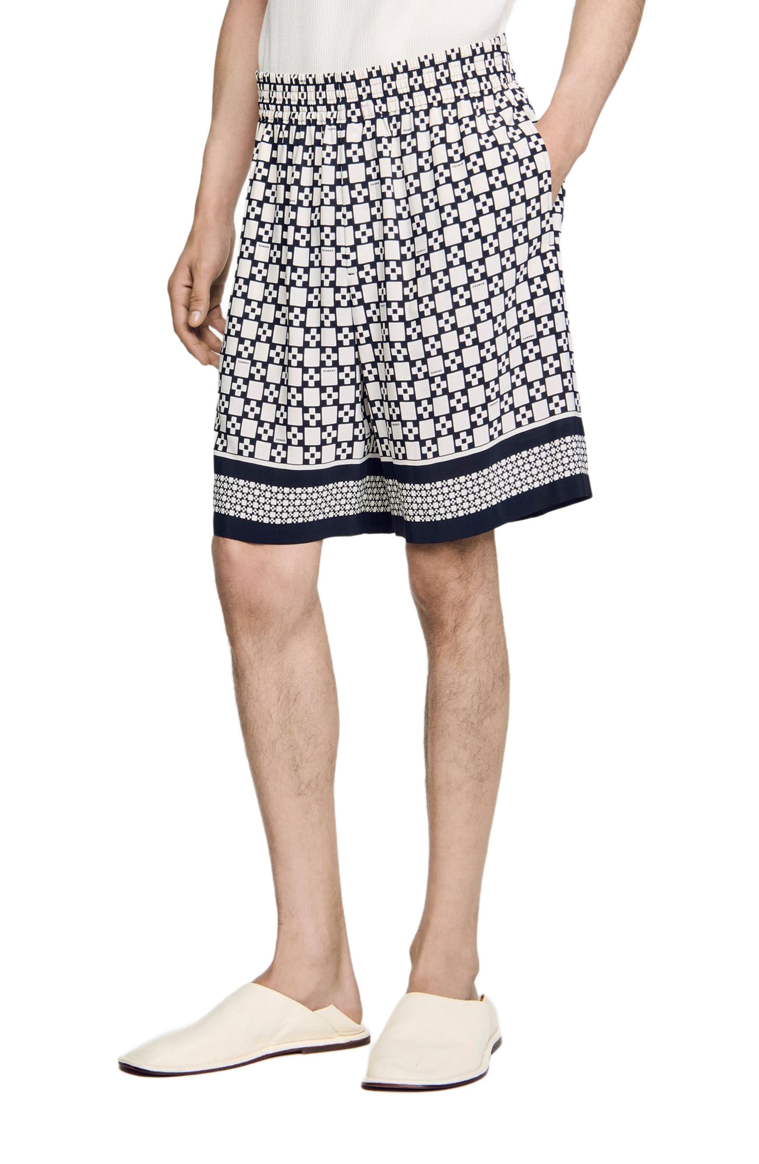 SANDRO Patterned floaty Bermuda shorts in Hazel at Nordstrom - 3