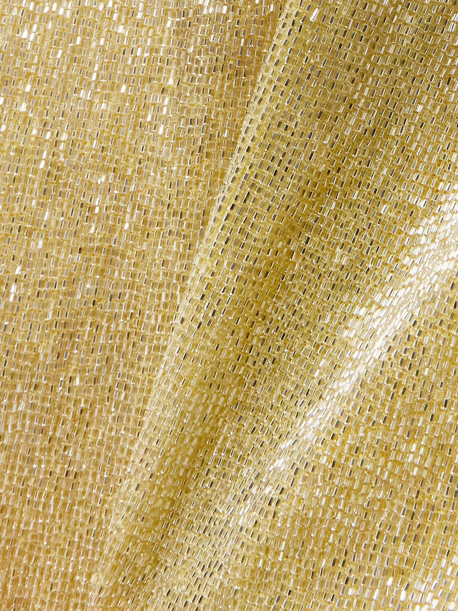 Beaded strapless chiffon midi dress Gold - 4