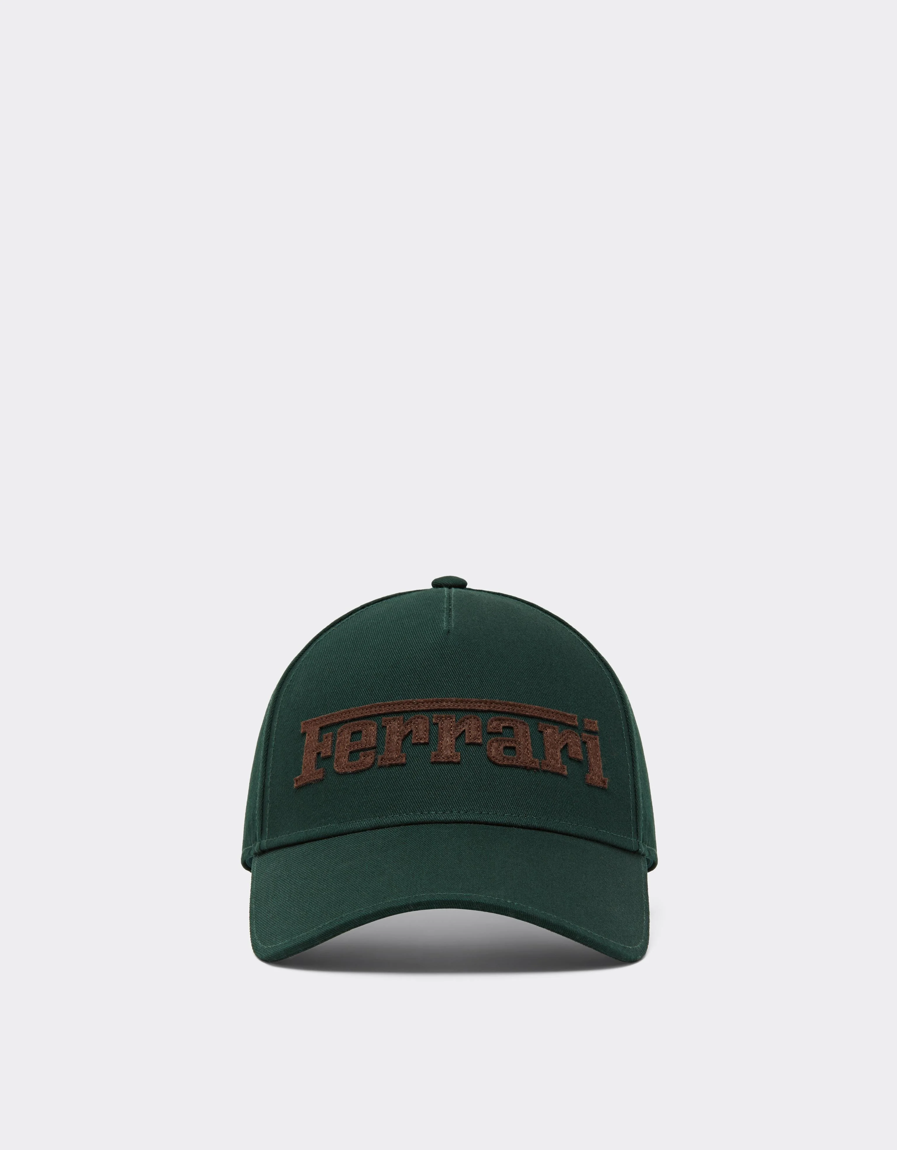 Cotton Twill Baseball Cap with Ferrari Embroidery - 1