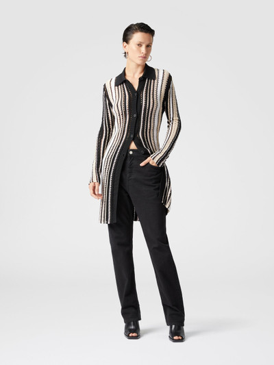 Missoni Long striped crochet cardigan with shirt collar outlook