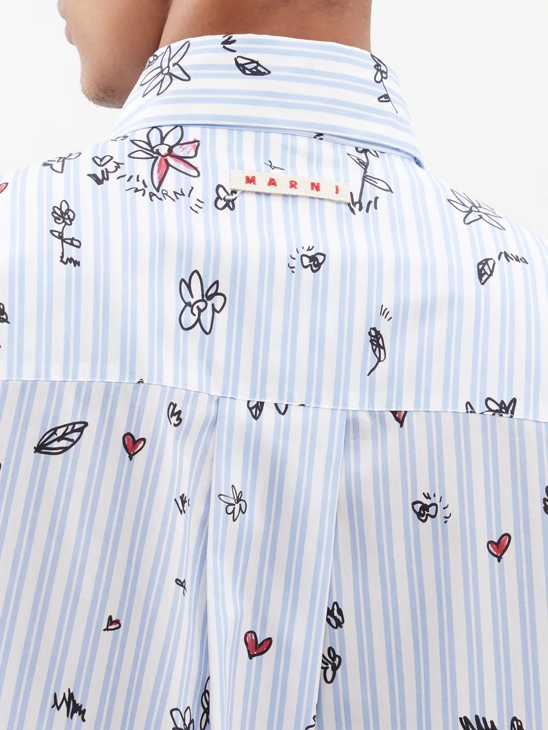 Magic Garden-print cotton-poplin shirt - 3