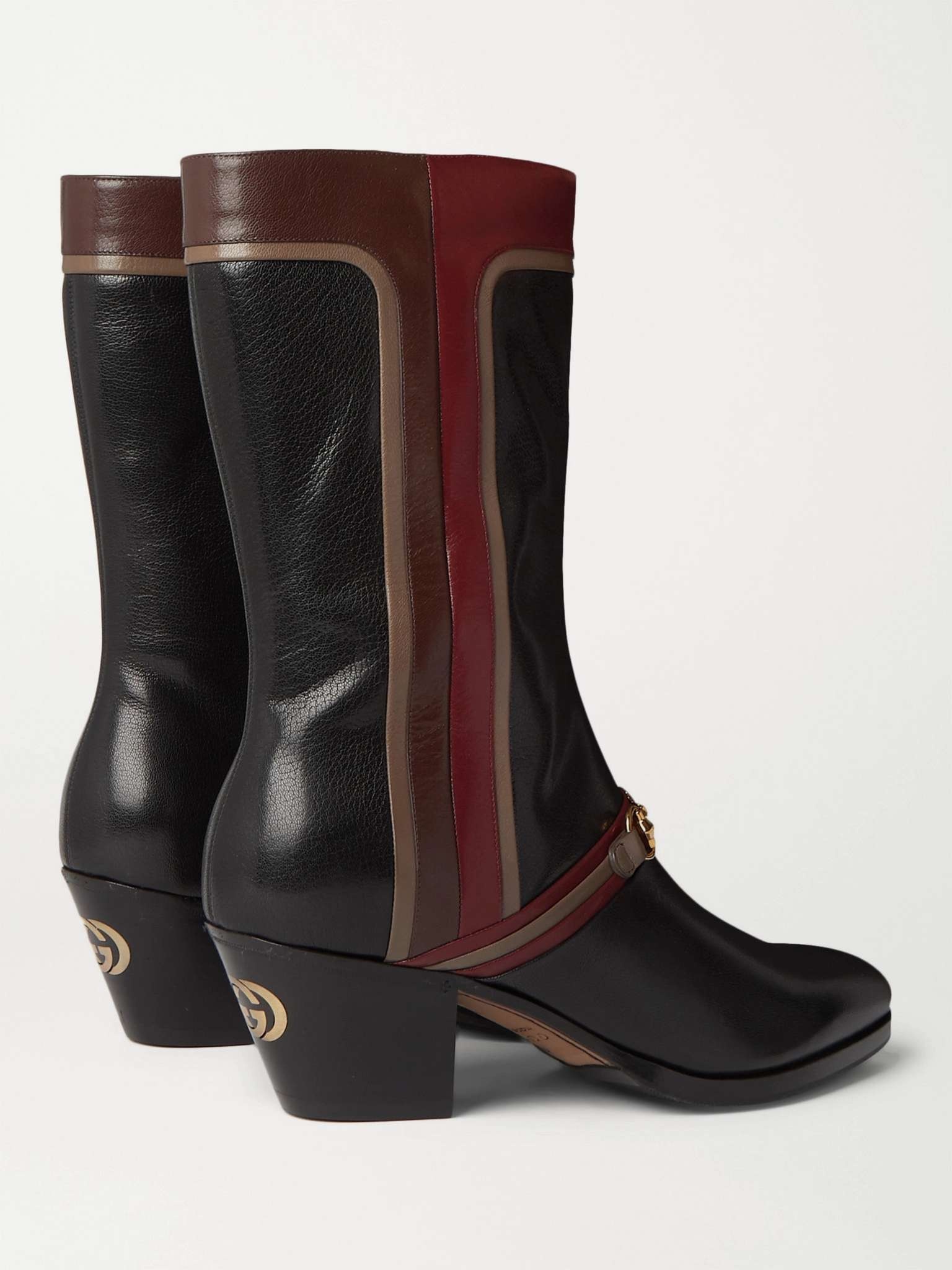 Horsebit Colour-Block Leather Boots - 3