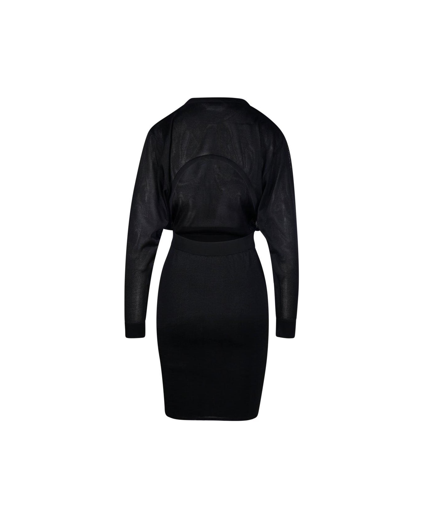 Backless Long-sleeved Dress - 2
