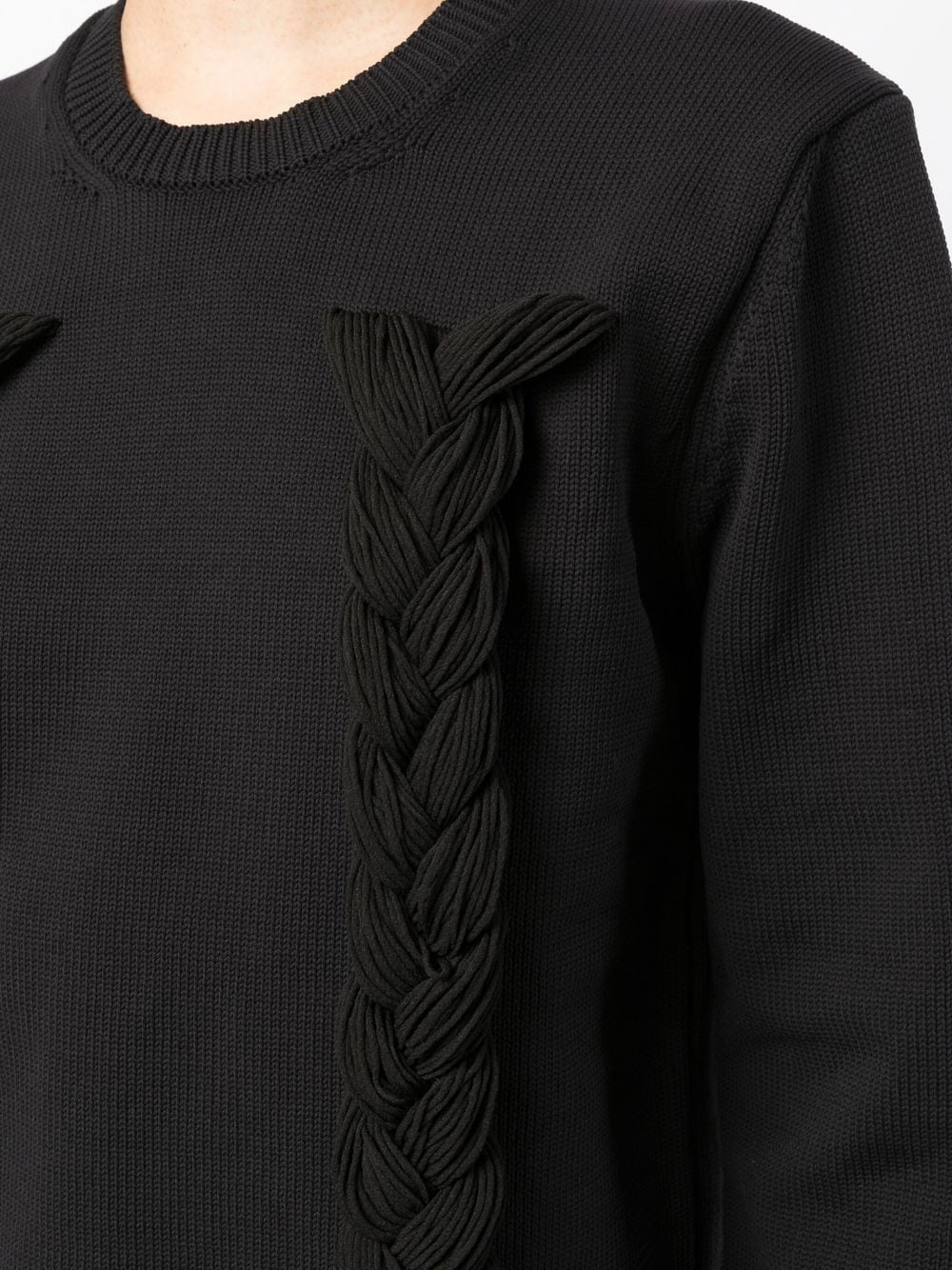 braided-detail long-sleeve jumper - 5