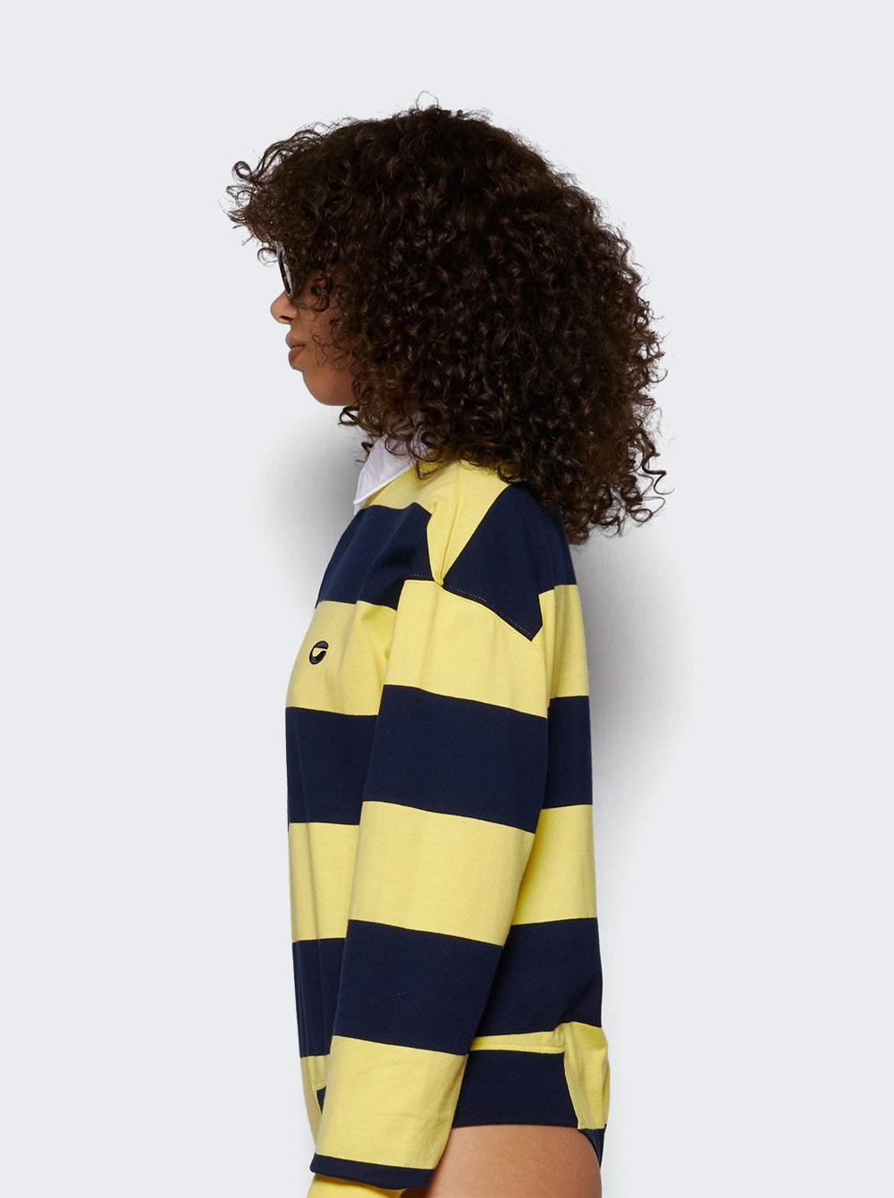 Striped Polo Bodysuit Yellow And Blue - 3