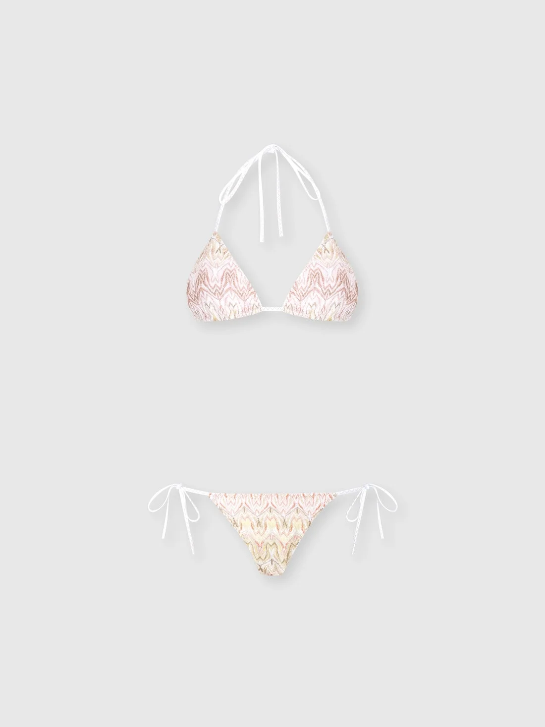Bikini in viscose lamé blend with space-dye lace motif - 1