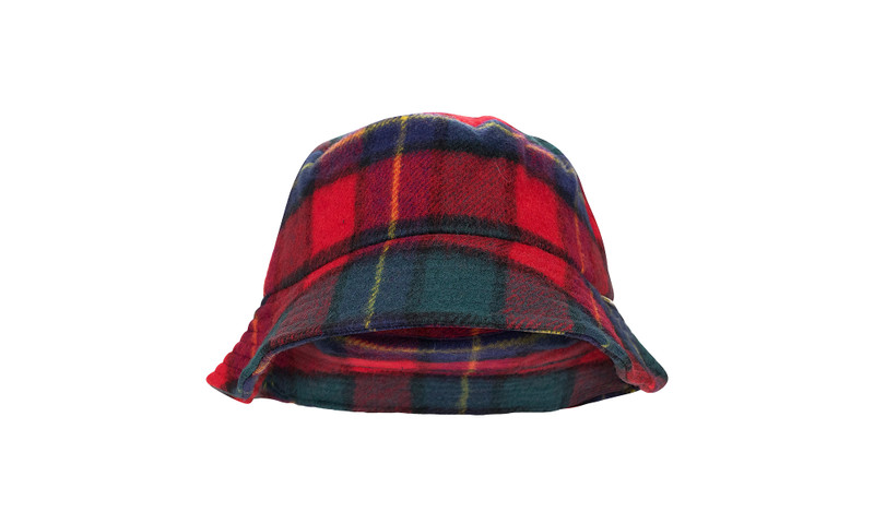 WOOL PLAID BUCKET HAT "RED" FW23AH031 RED PLAID 1