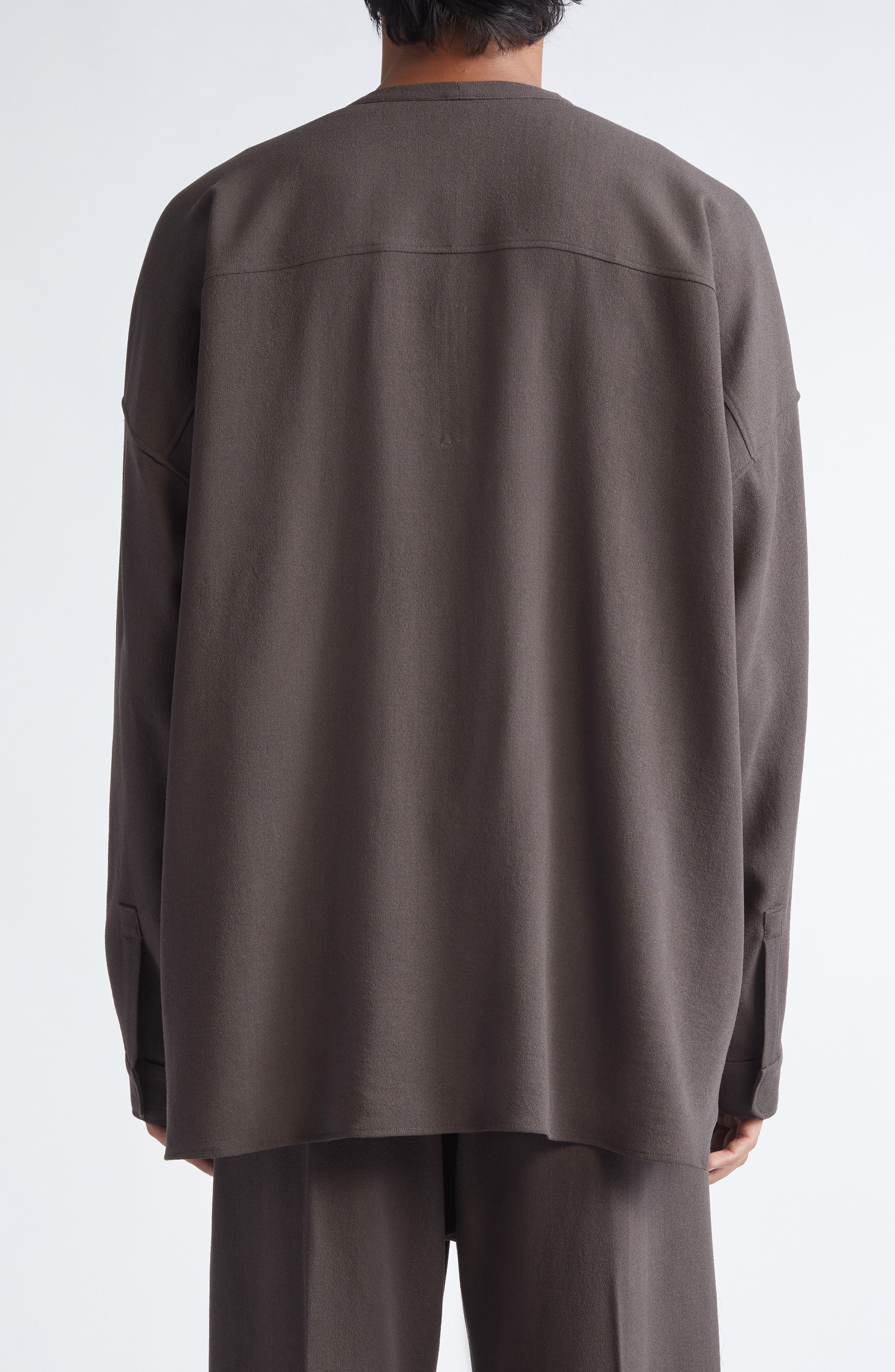 Rick Owens Lido Larry Virgin Wool Shirt in Dark Dust at Nordstrom - 3