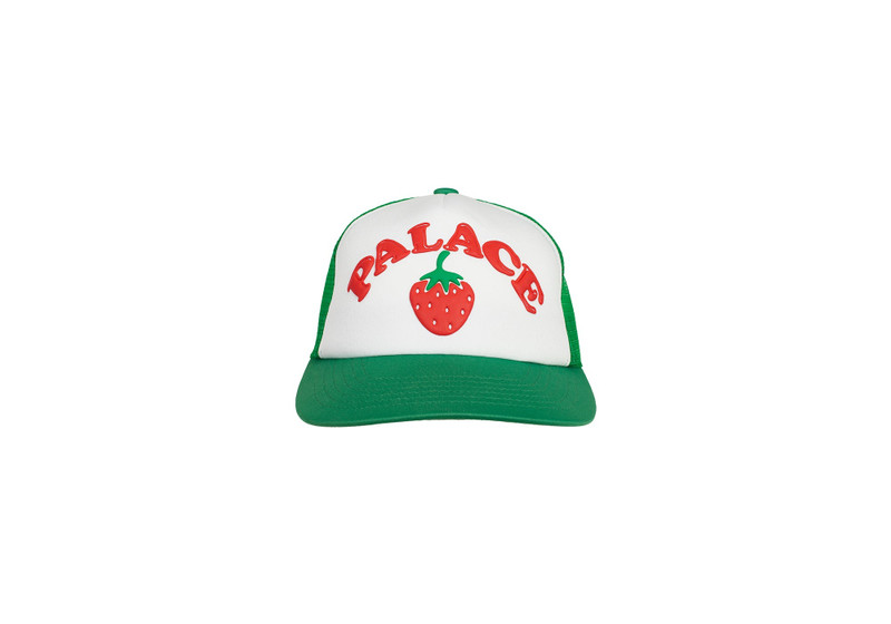 PALACE STRAWBERRY TRUCKER HAT GREEN outlook