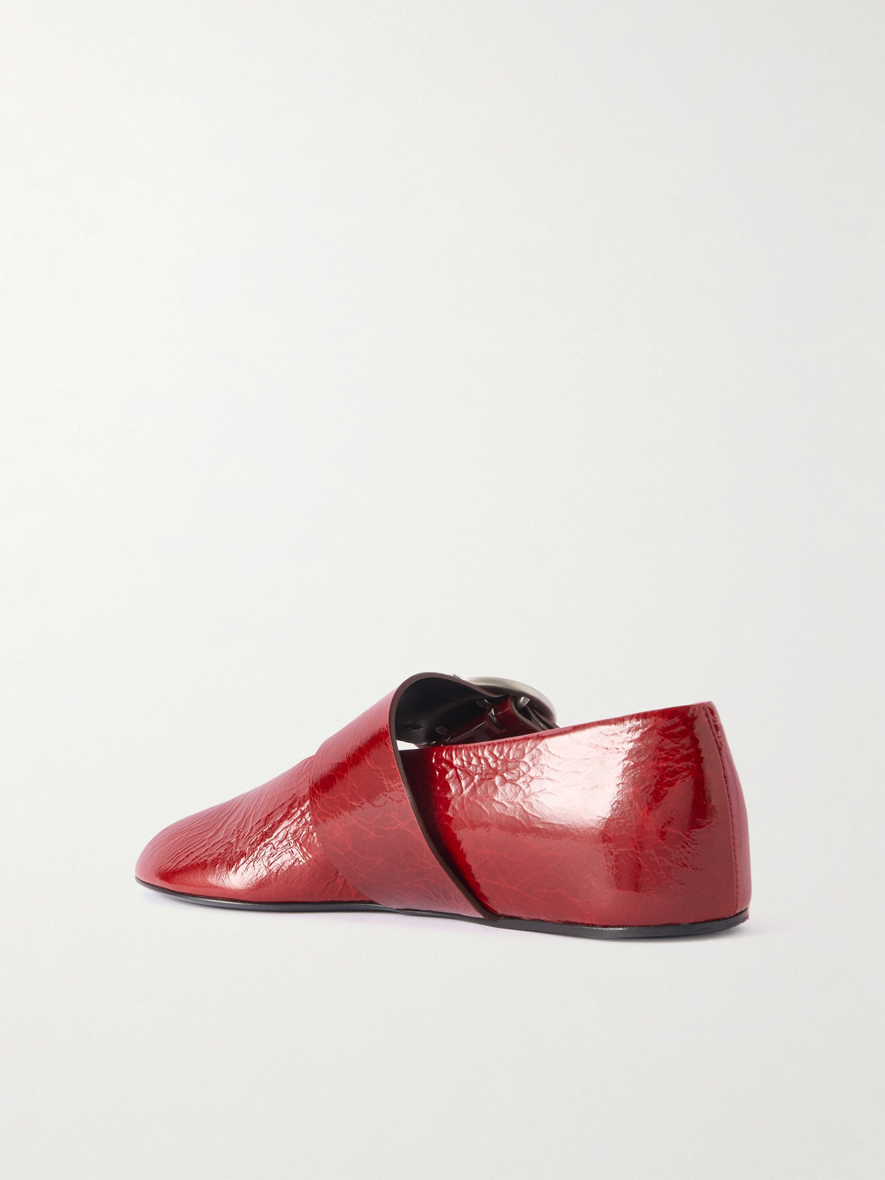 Crinkled Patent-leather Mary-jane Ballet Flats - 3