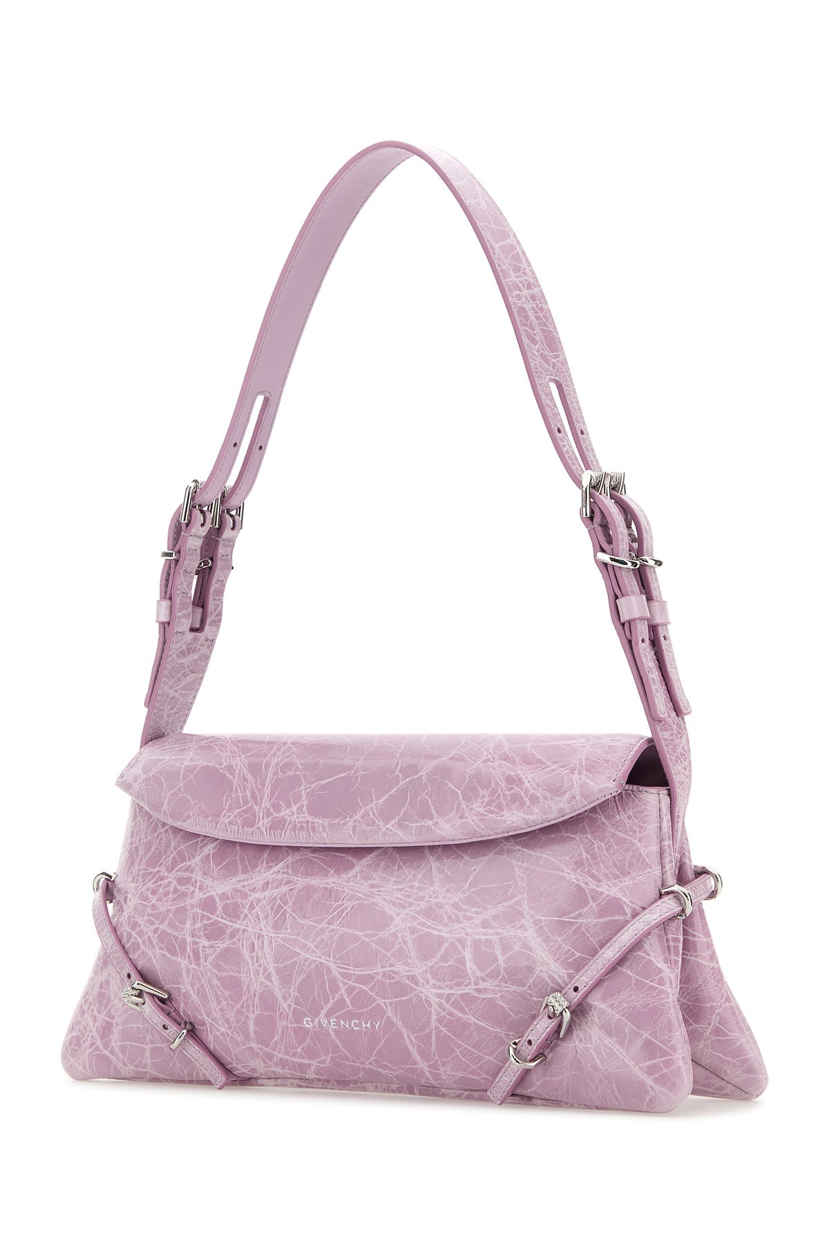 Lilac leather P’tit Voyou shoulder bag - 2