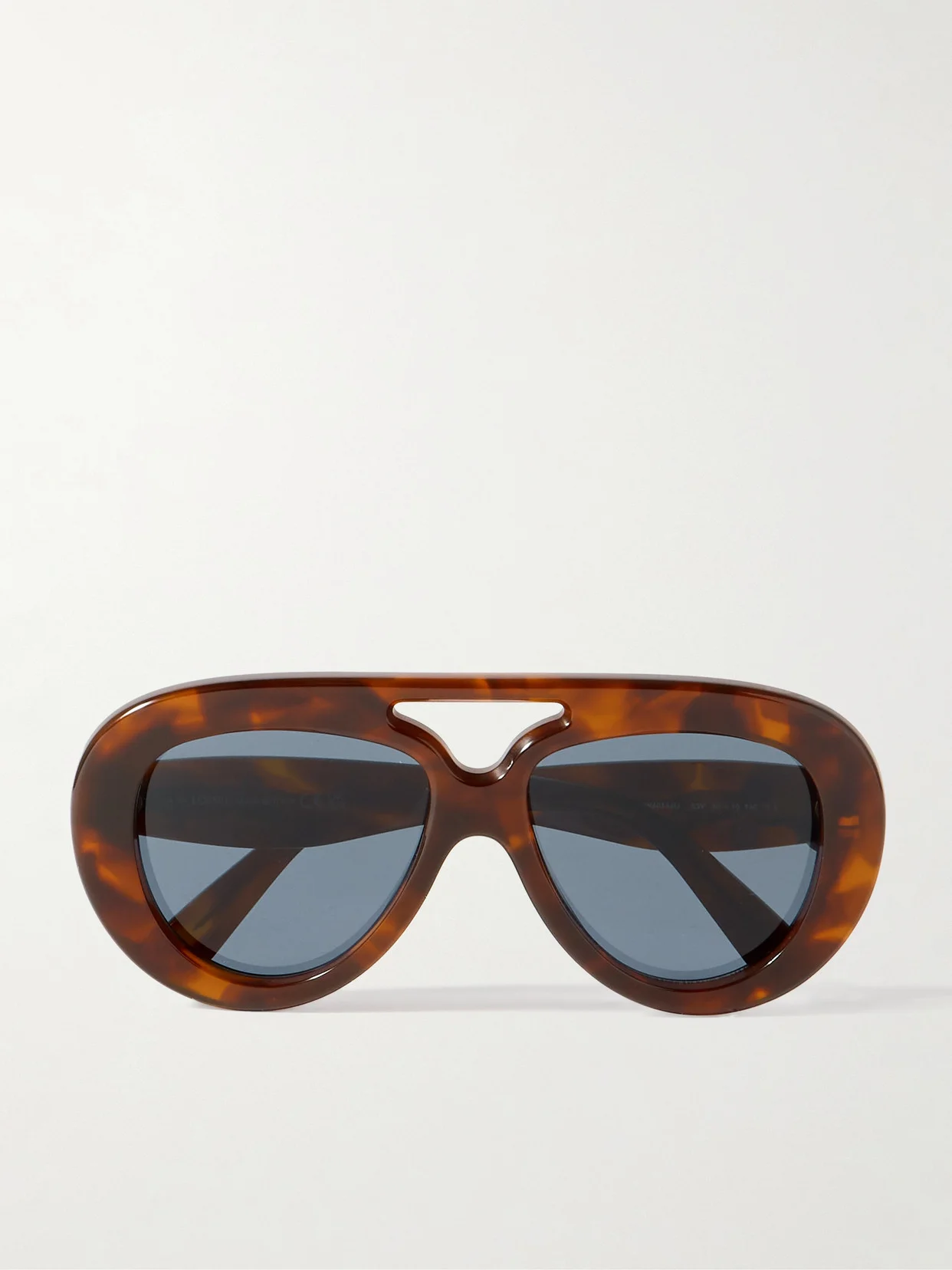 Aviator-style Tortoiseshell Acetate Sunglasses - 1
