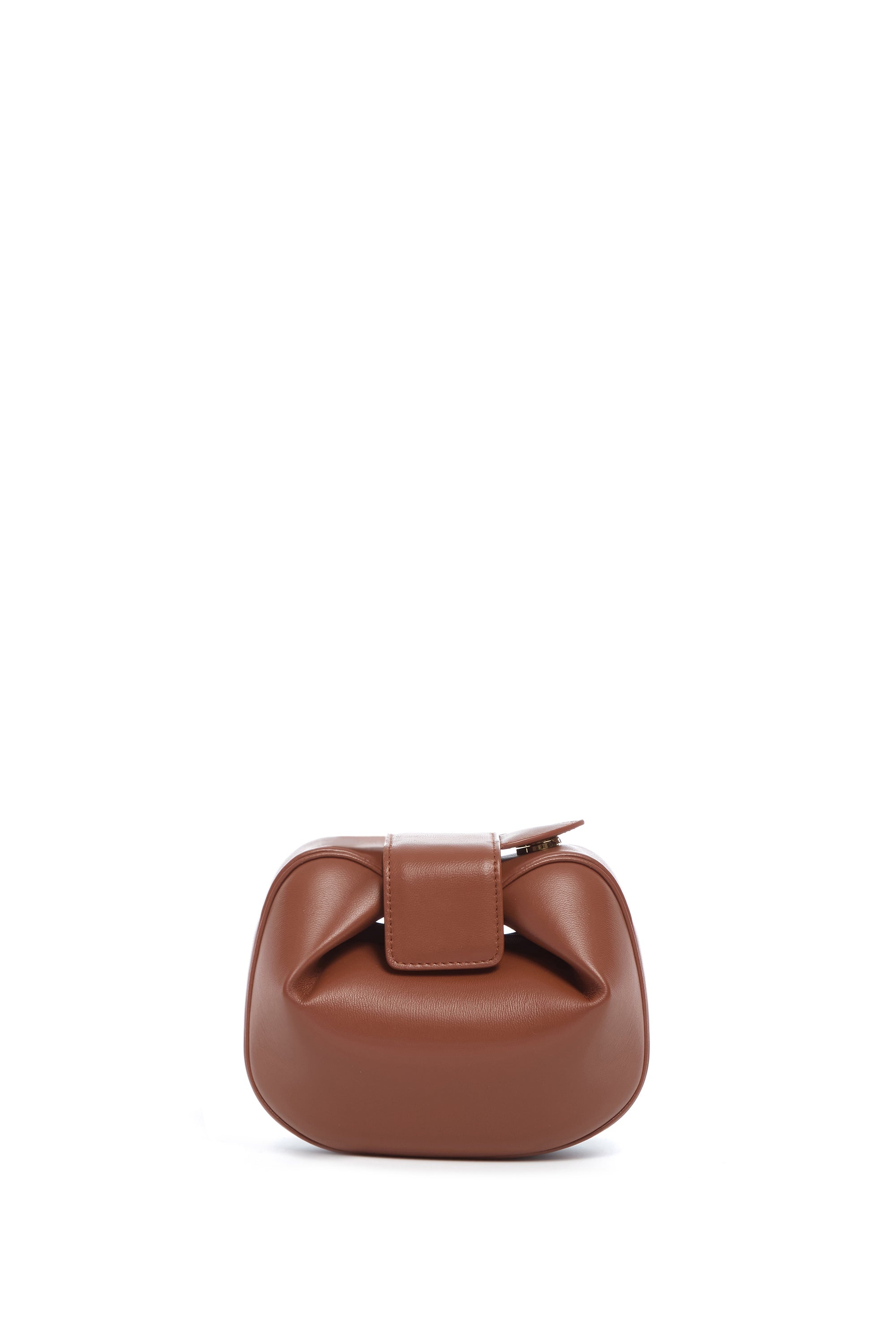 Soft Demi Clutch in Cognac Nappa Leather - 2
