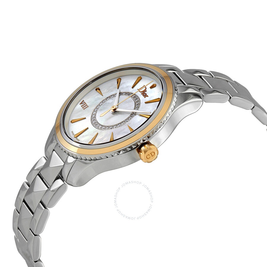 Pre-owned Dior Dior VIII Montaigne Diamond White Mother of Pearl (Diamond-set) Dial Ladies Watch CD1 - 2