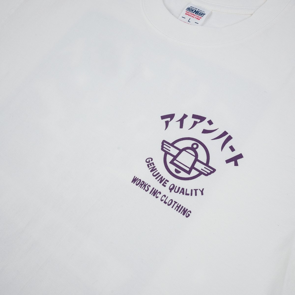 IHPT-2305-WHT 7.5oz Printed Loopwheel Crew Neck T-Shirt - White - 7
