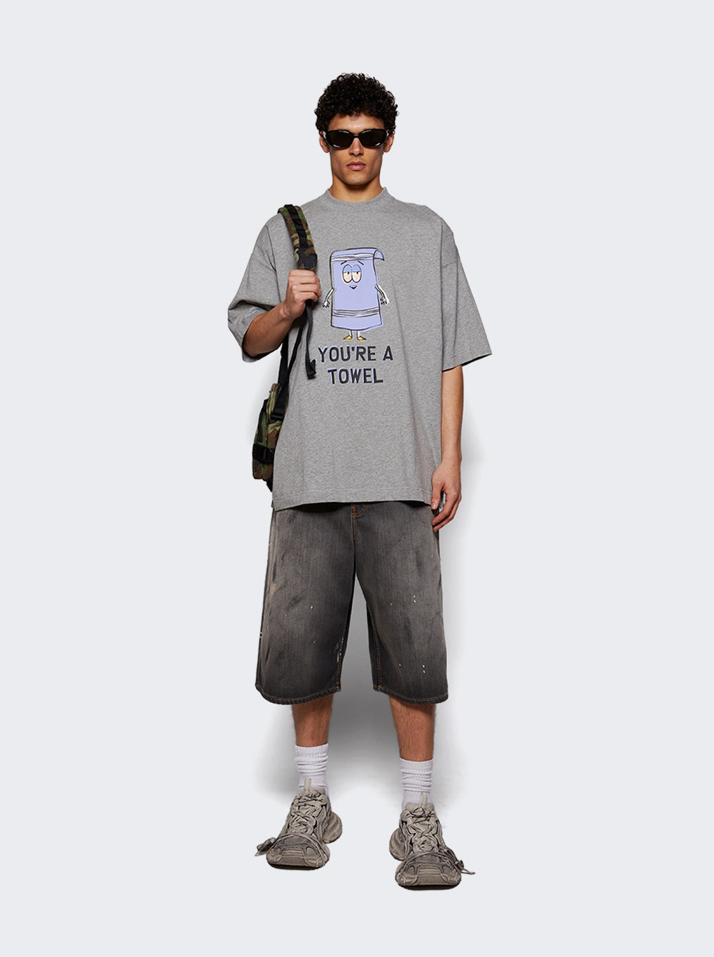 I'm A Towel Oversized Tee Grey Melange - 2