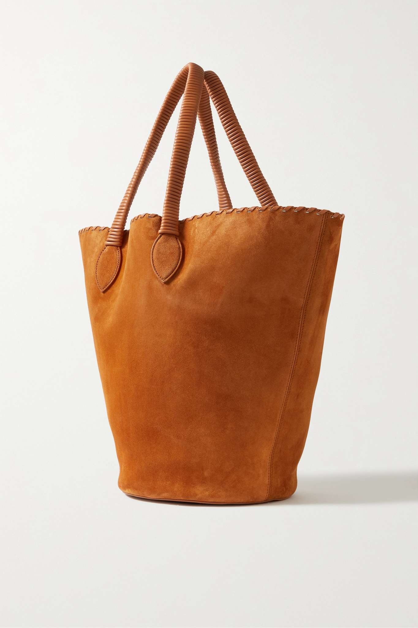 Osa whipstitched leather-trimmed suede tote - 3