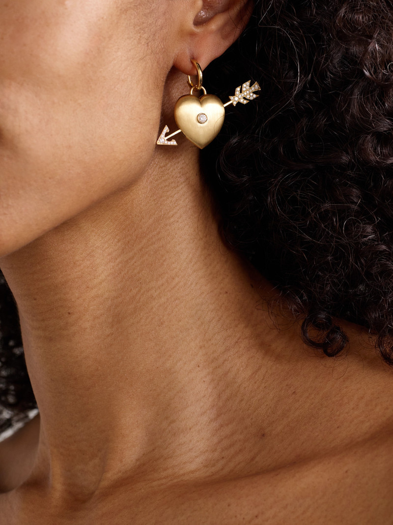 MARIE LICHTENBERG Caur Percé Convertible 18-karat Gold Diamond Single Hoop Earring outlook