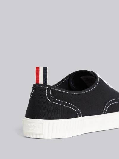 Thom Browne Black Cotton Canvas Heritage Trainer outlook