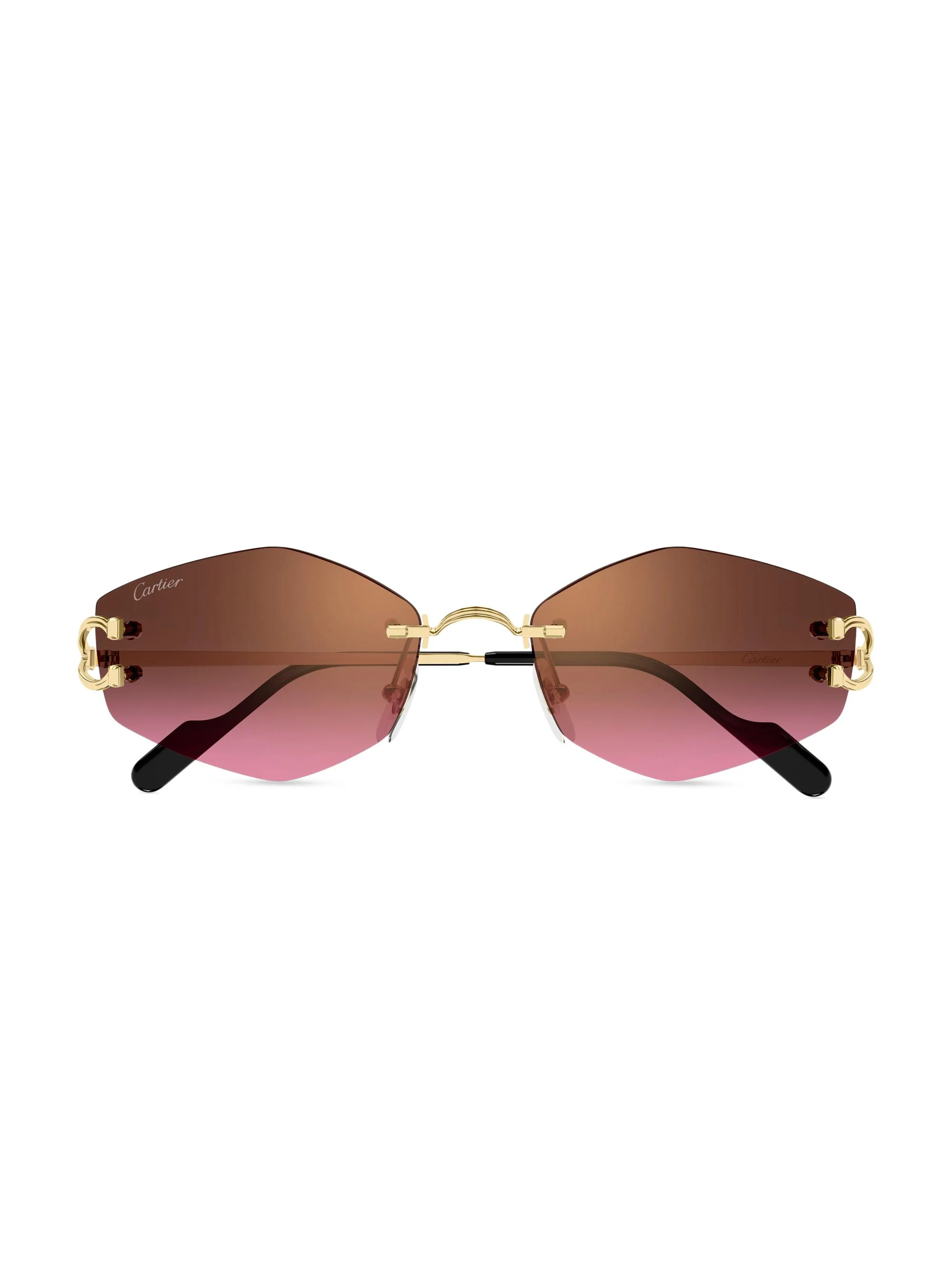 Women's C Décor 56MM 24K-Gold-Plated Geometric Sunglasses - Gold Purple - 1