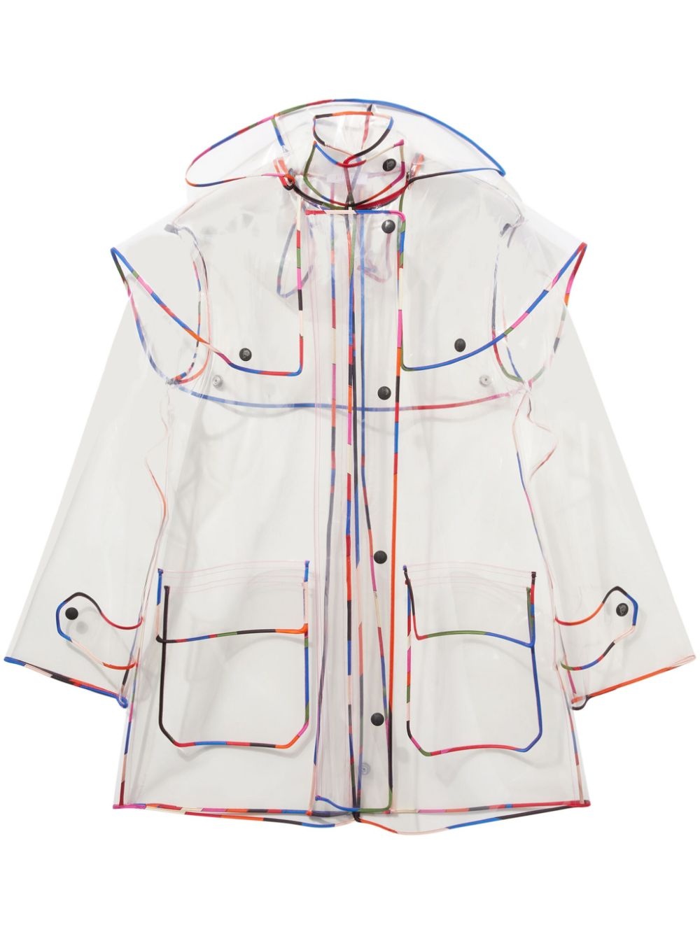 hooded transparent rain coat - 1