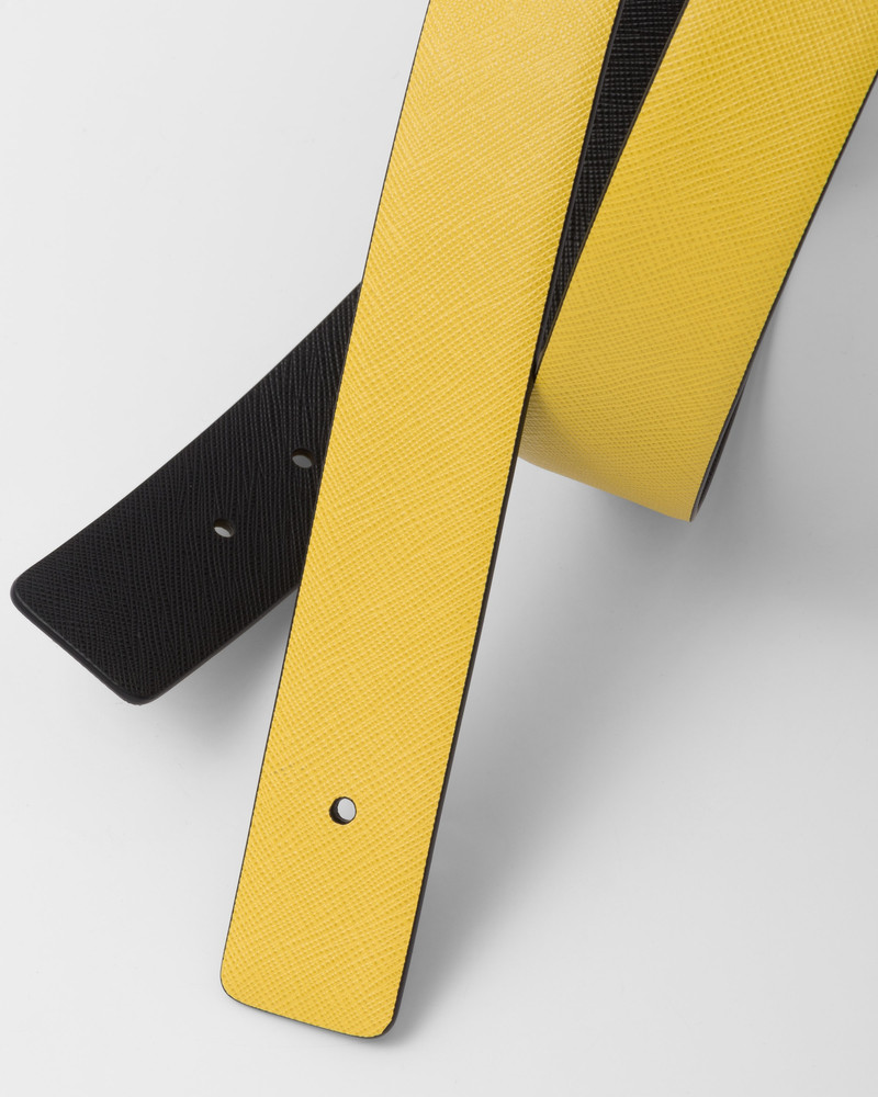 Reversible Saffiano leather belt strap 3