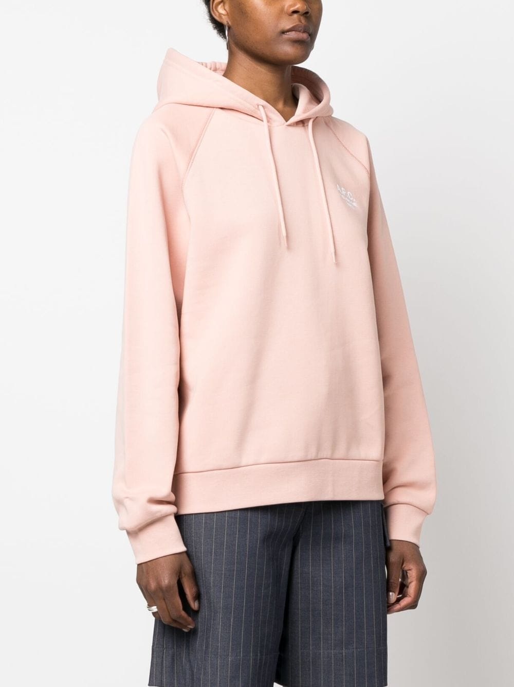logo-embroidered cotton hoodie - 3