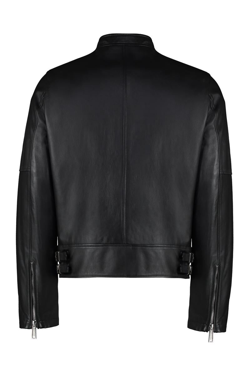 DSQUARED2 SHINY LEATHER BIKER JACKET - 2