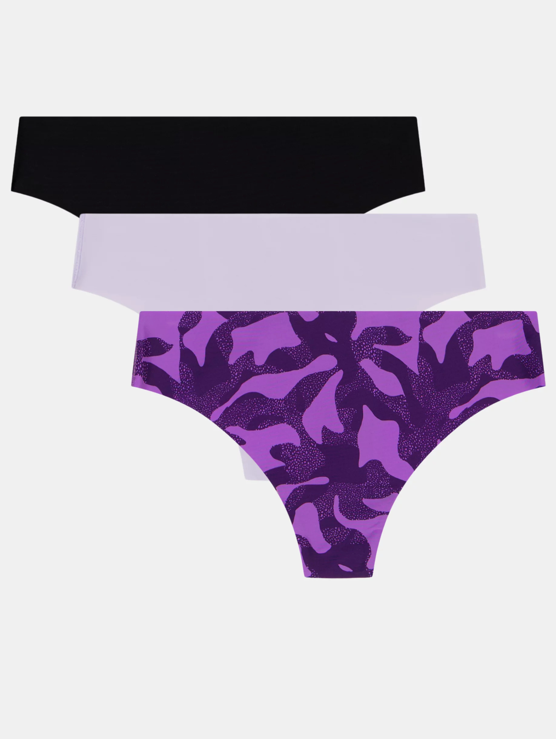 Women's UA Essential Stretch 3-Pack Printed No Show Thong - 2