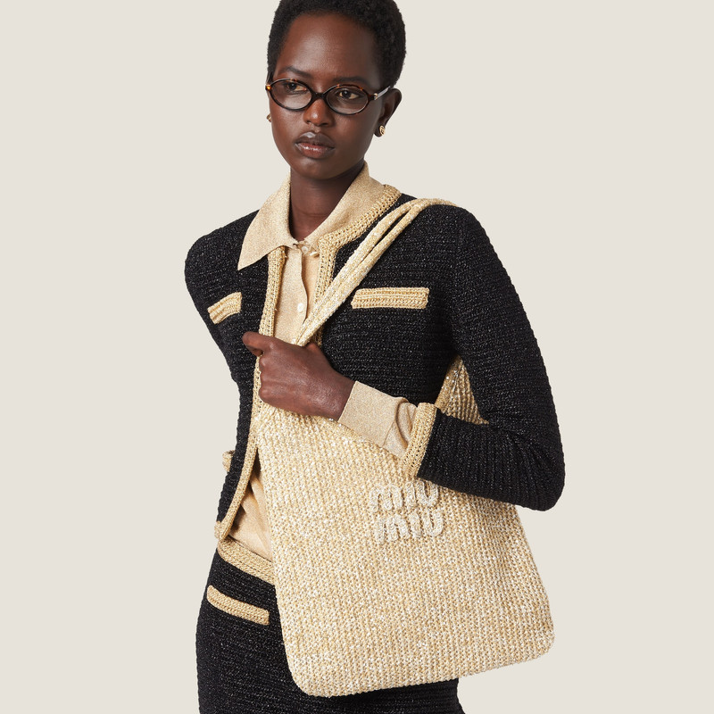 Mesh tote bag with sequins 1