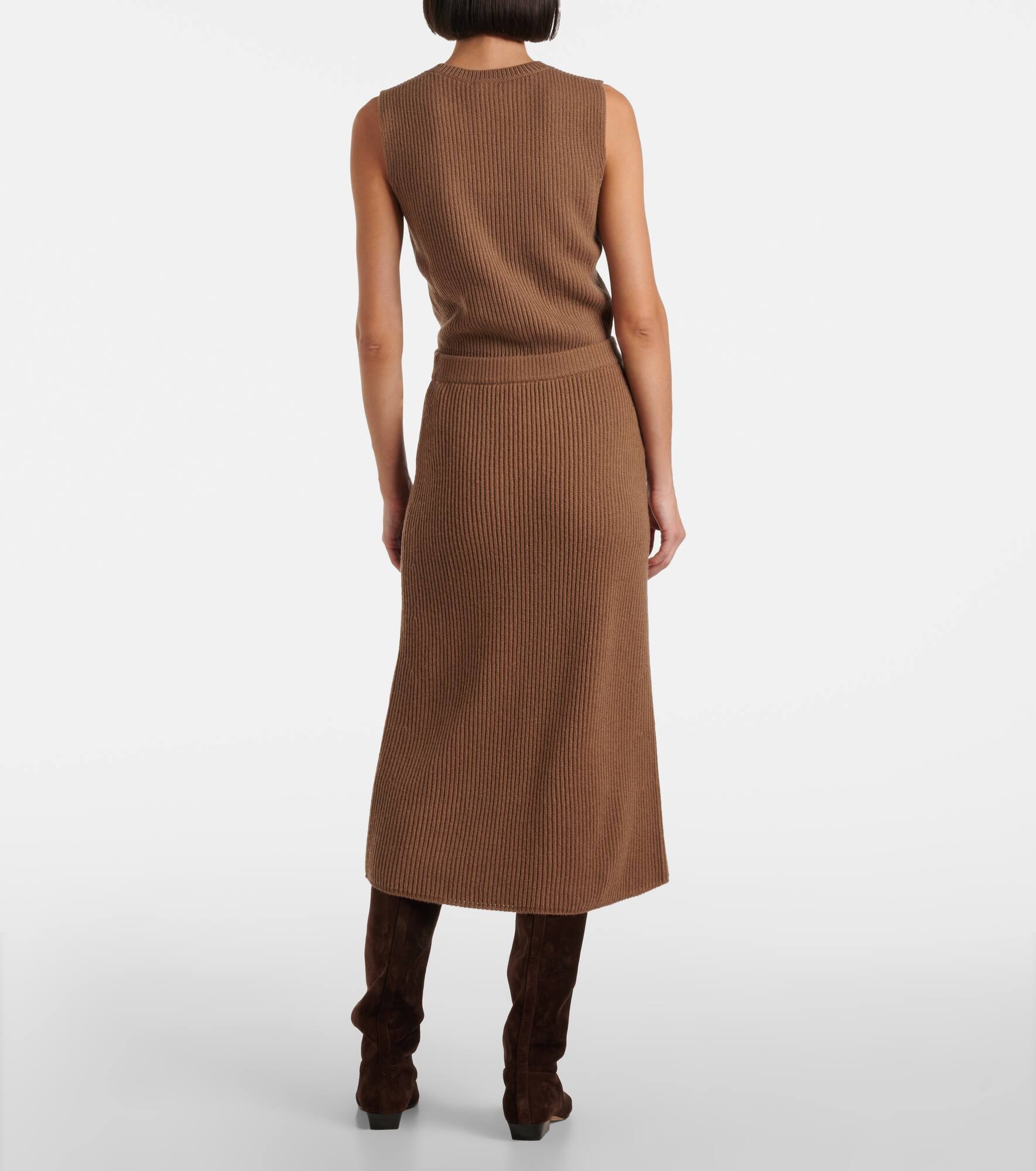 Just ribbed-knit wool and cashmere midi skirt - 3