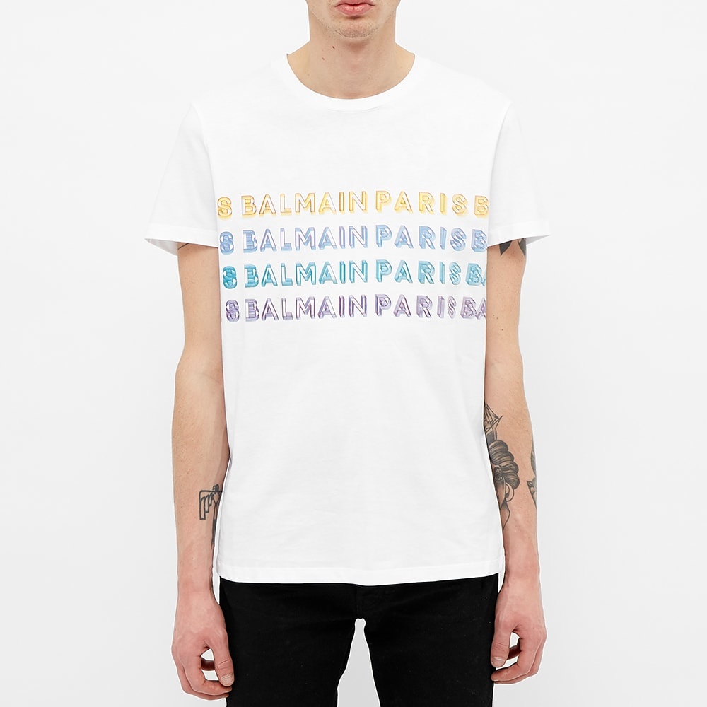 Balmain Multicoloured Logo Tee - 3