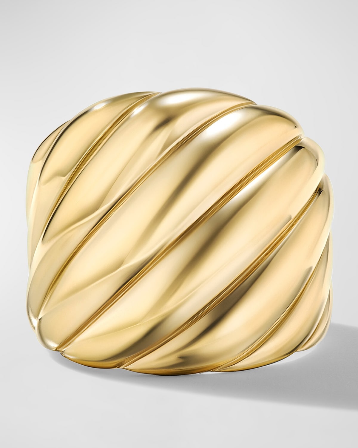 Sculpted Cable Ring in 18K Gold, 20mm - 7