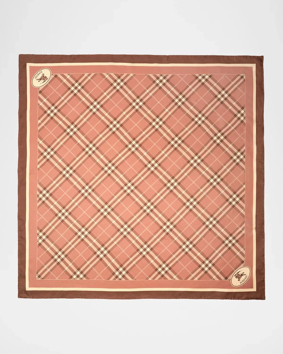 Check Knight Stamp Silk Scarf - 1