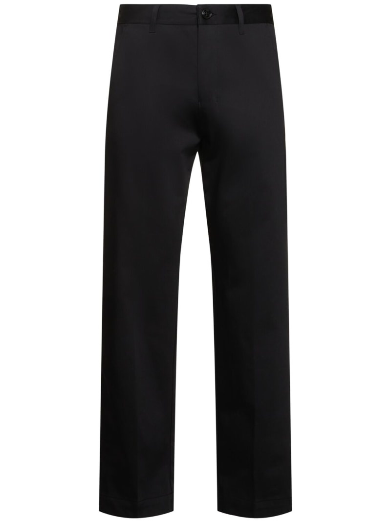 Straight cotton chino pants - 1