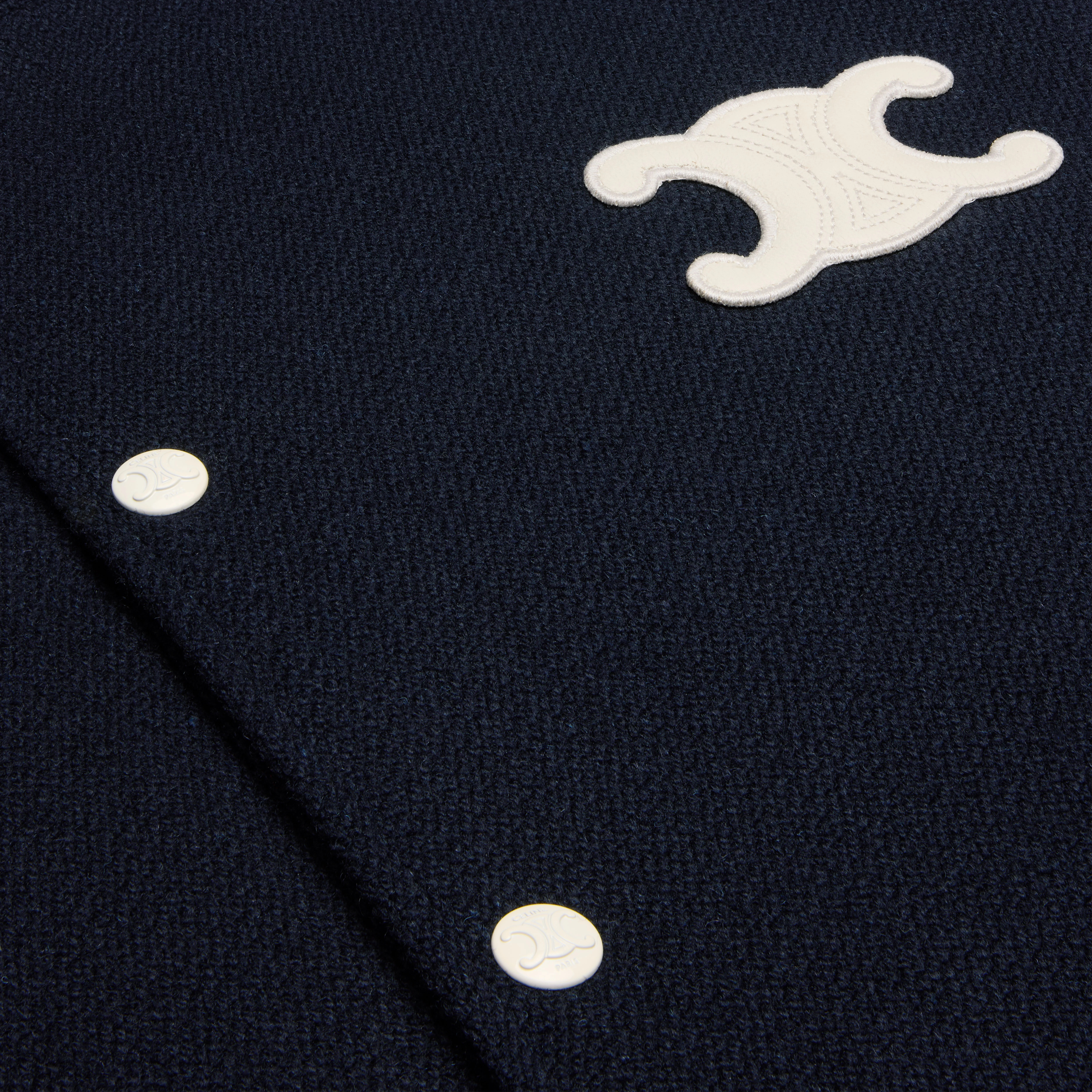 teddy varsity jacket in textured wool - 5