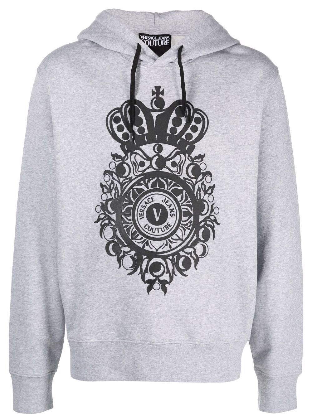 logo print drawstring hoodie - 1