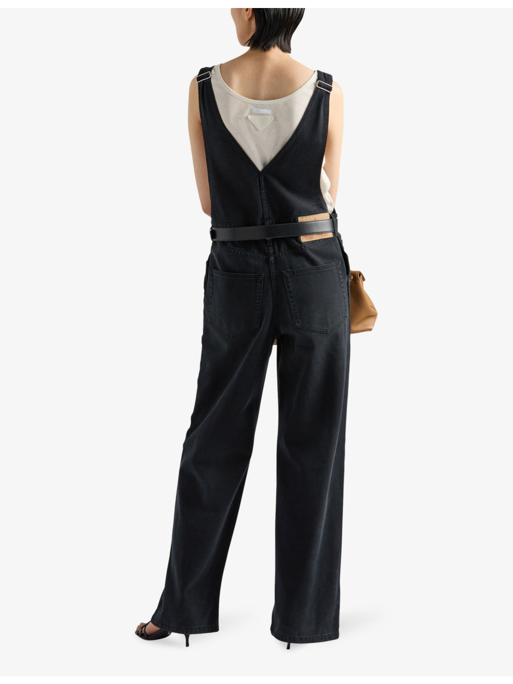 Faded-wash loose-fit denim dungarees - 3