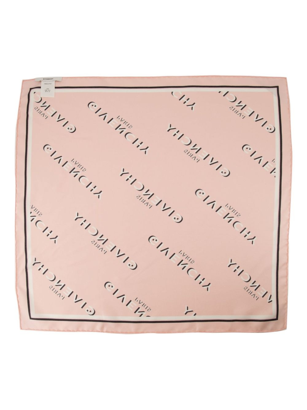 logo-print silk scarf - 2