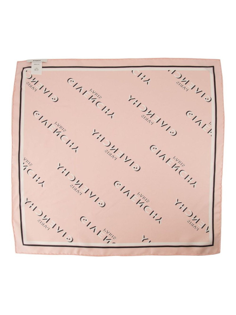 Givenchy logo-print silk scarf outlook