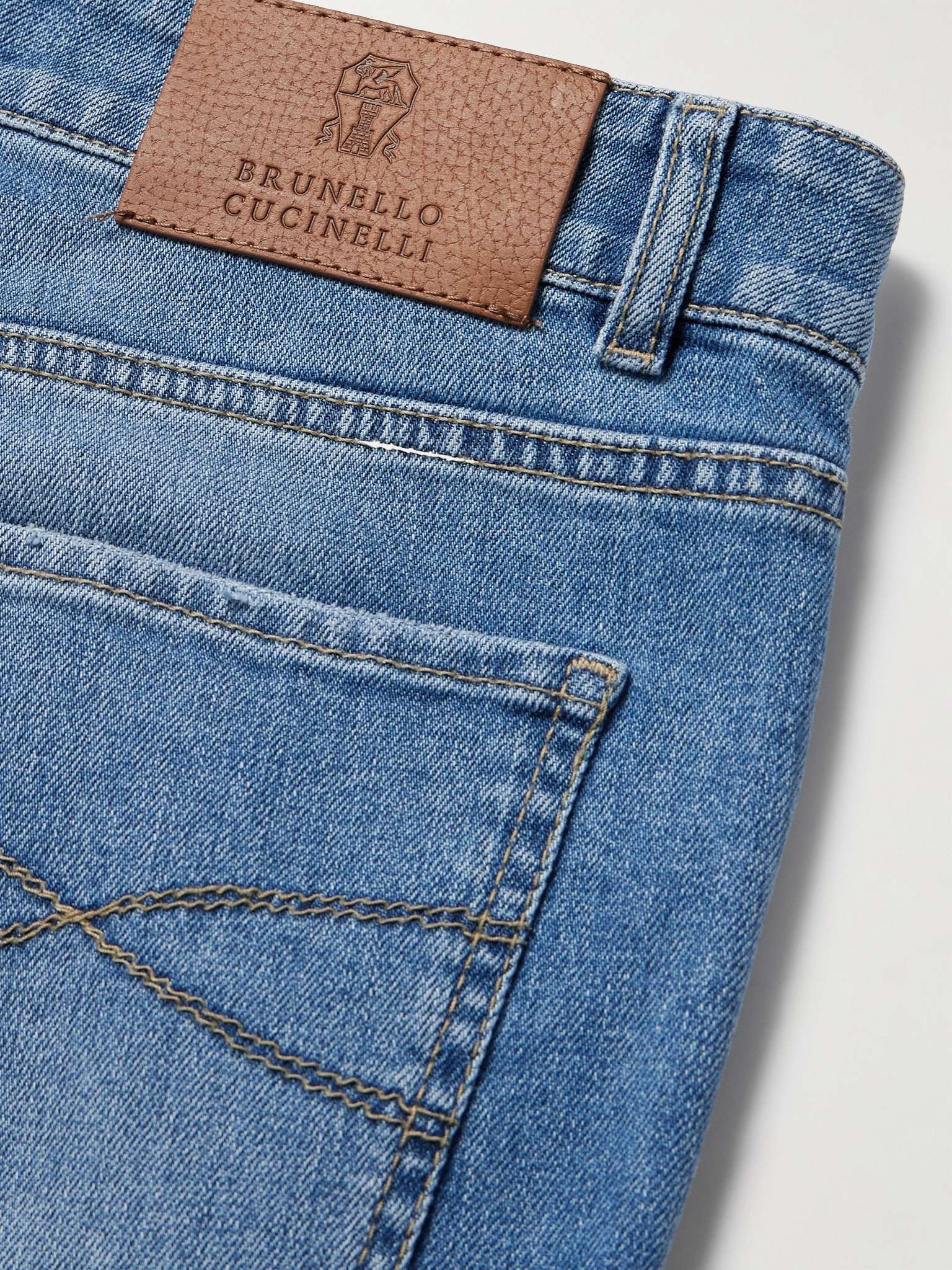 Slim-Fit Straight-Leg Logo-Embroidered Jeans - 5